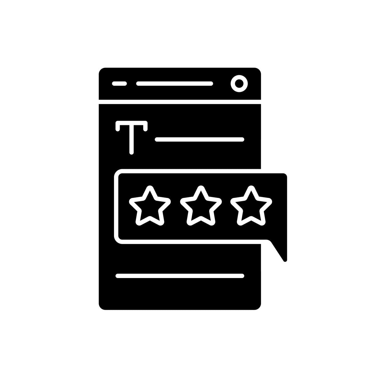 Copywriting black glyph icons set on white space