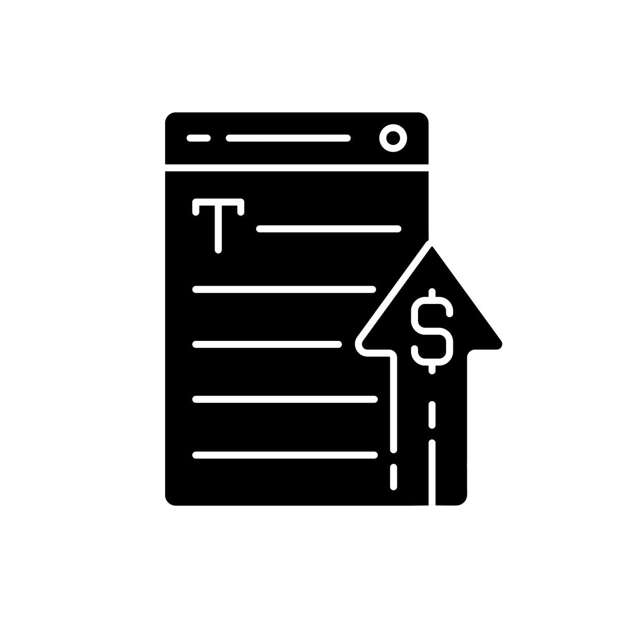 Copywriting black glyph icons set on white space