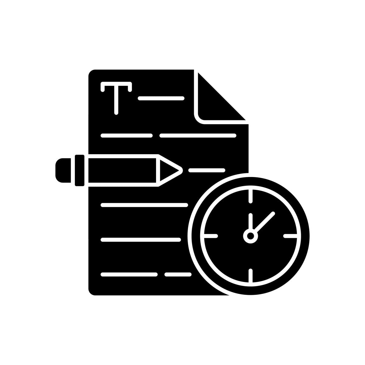 Copywriting black glyph icons set on white space