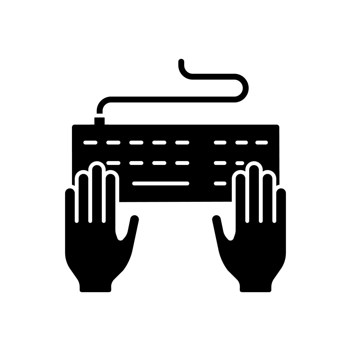 Copywriting black glyph icons set on white space