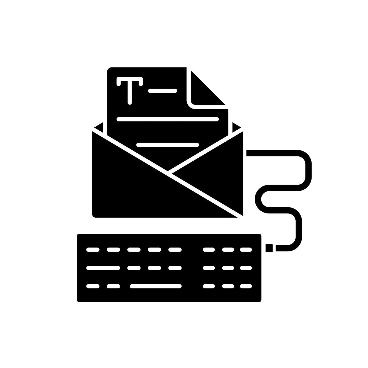Copywriting black glyph icons set on white space