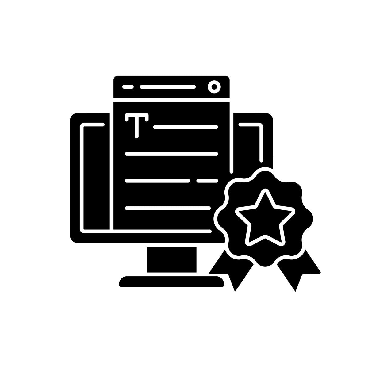 Copywriting black glyph icons set on white space