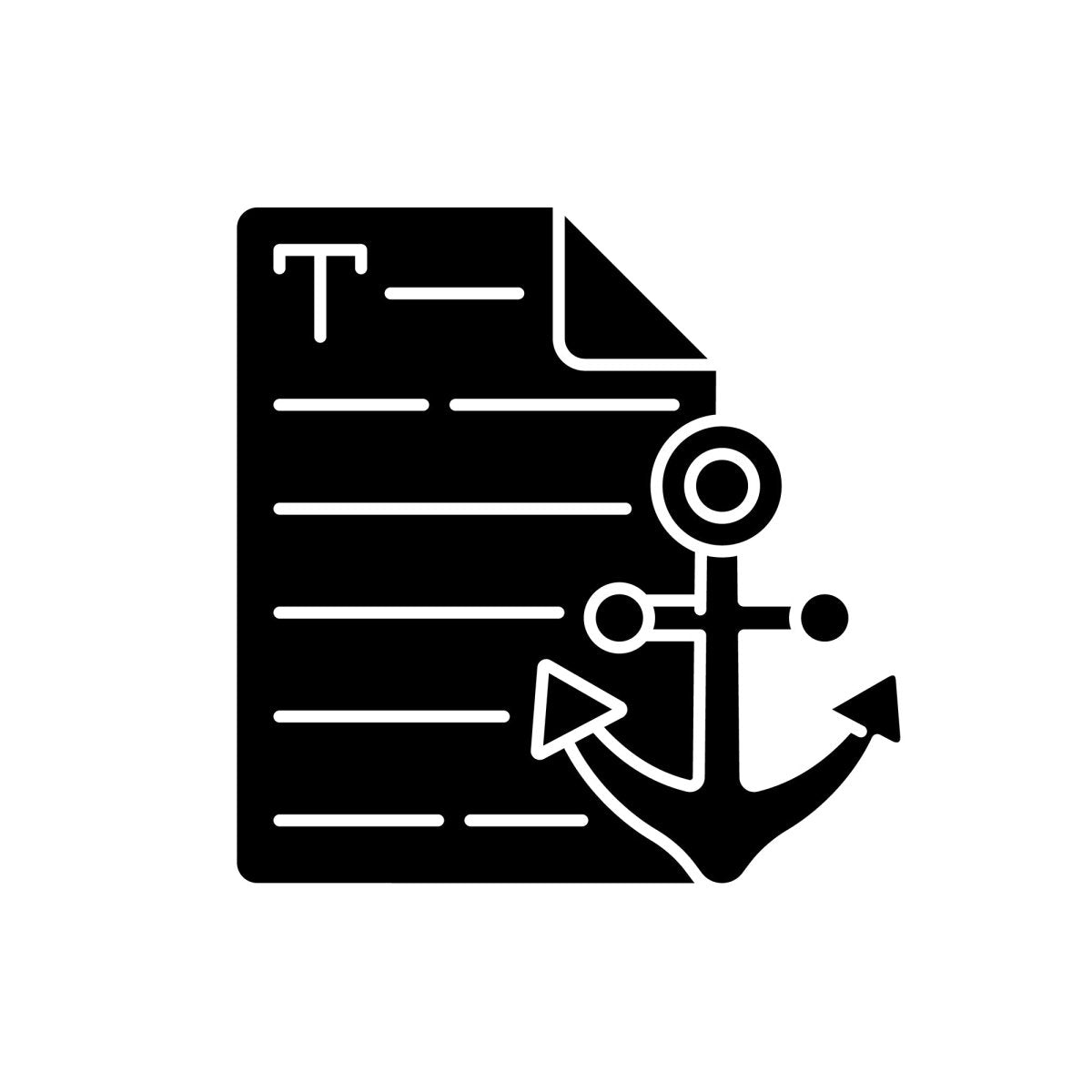 Copywriting black glyph icons set on white space
