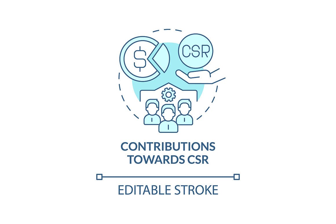 Corporate social responsibility offence concept icons bundle