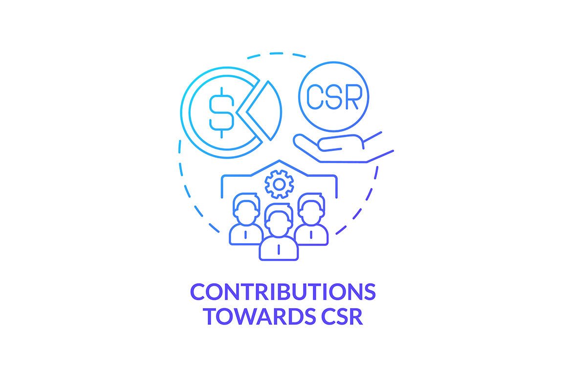 Corporate social responsibility offence concept icons bundle