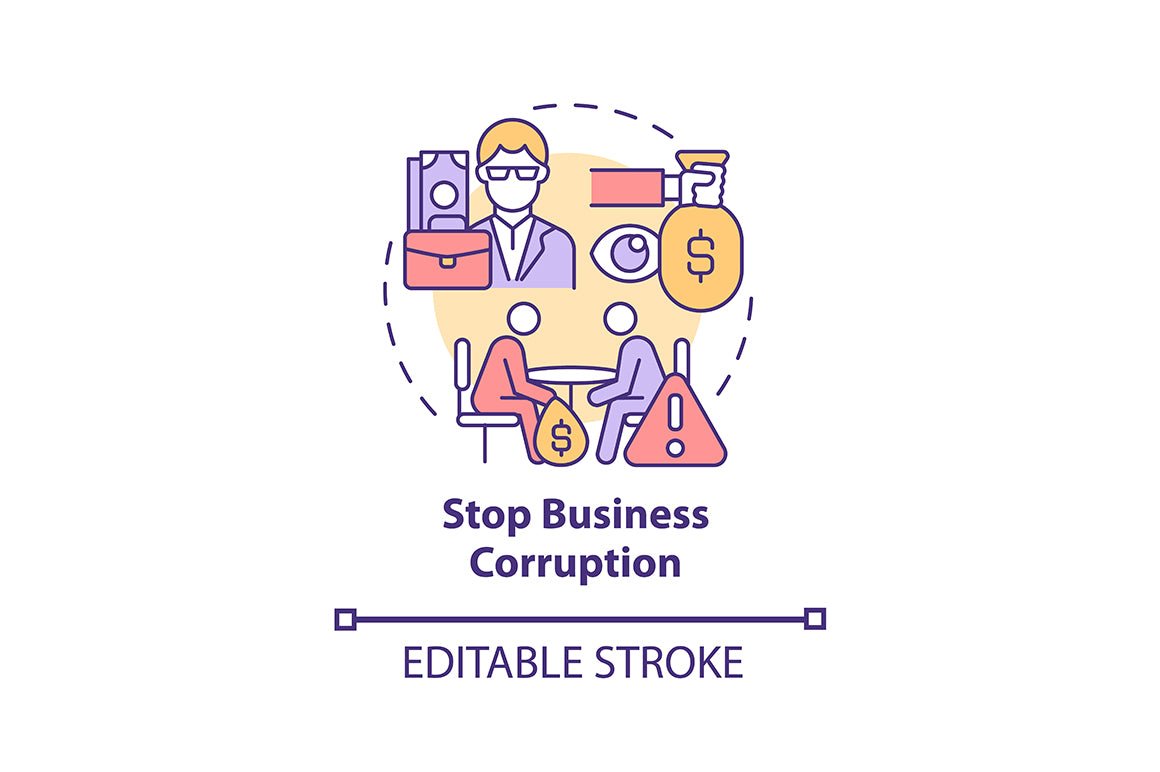 Corruption concept icons bundle