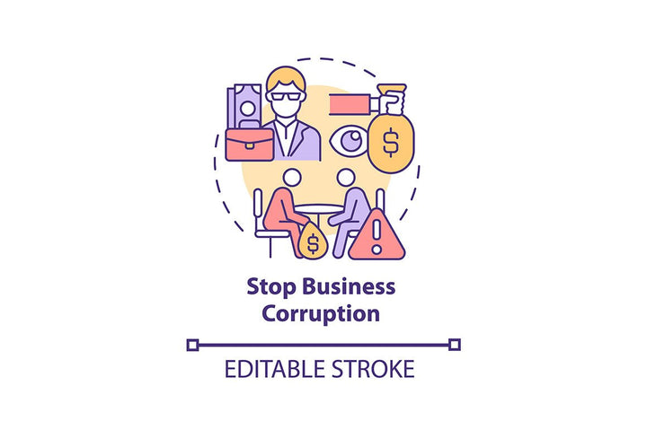 Corruption concept icons bundle