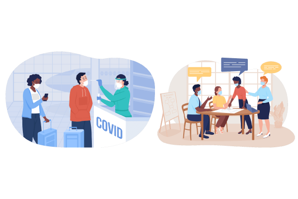 Covid precaution illustrations bundle