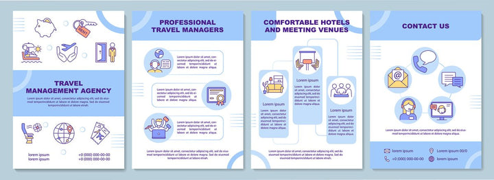 Covid travel guidelines brochure template set