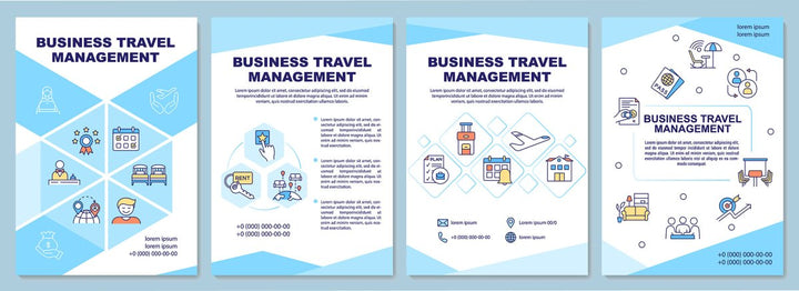 Covid travel guidelines brochure template set