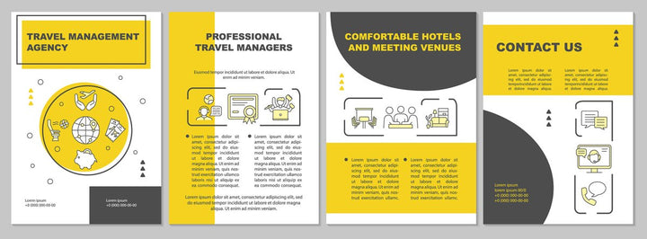 Covid travel guidelines brochure template set