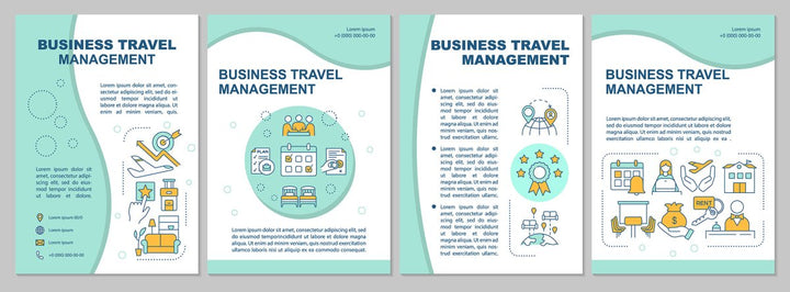 Covid travel guidelines brochure template set