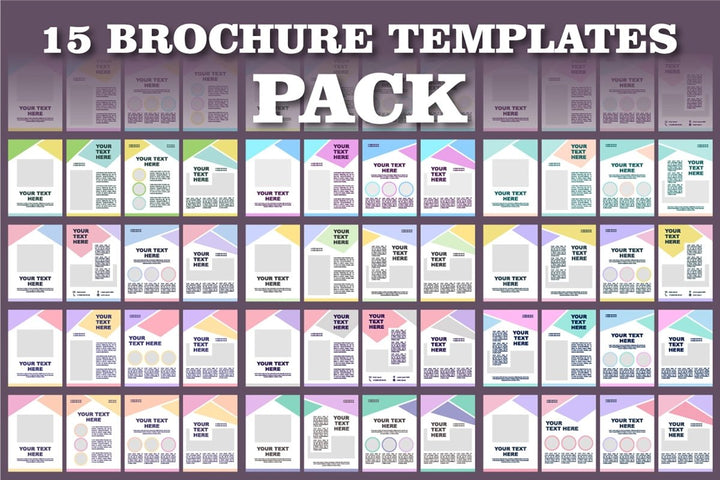 Creative colorful brochure template bundle