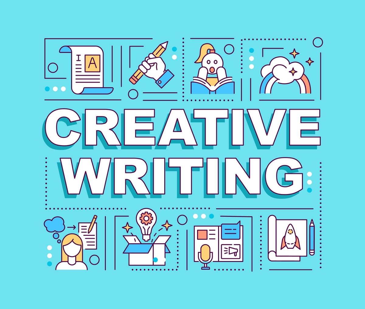 Creative thinking word concepts banner set