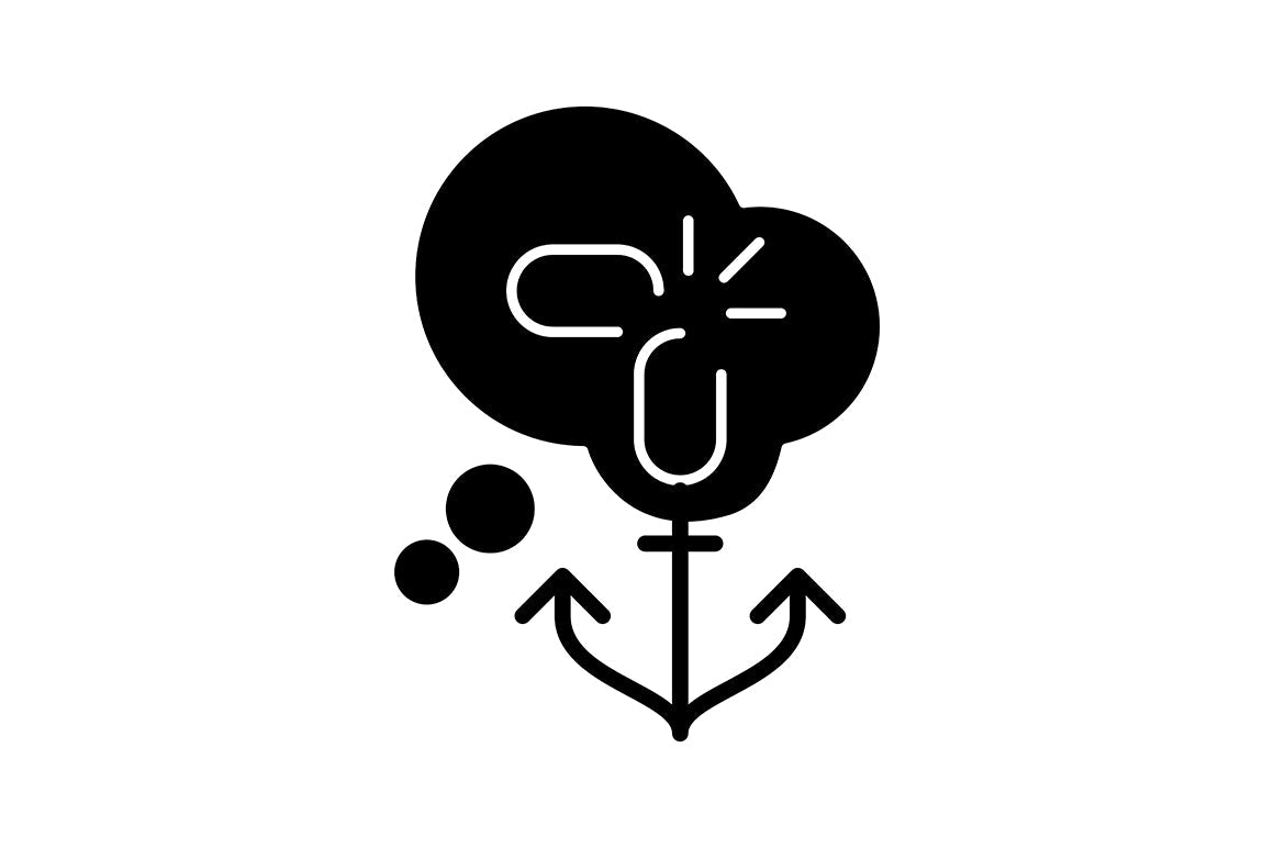 Critical thinking black glyph icons set on white space