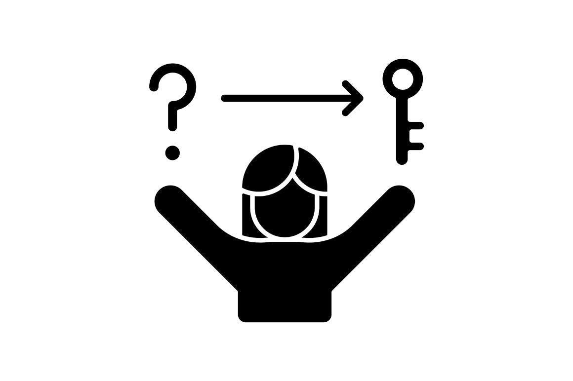 Critical thinking black glyph icons set on white space