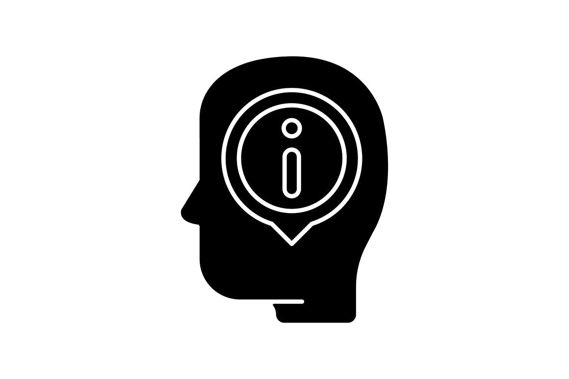 Critical thinking black glyph icons set on white space