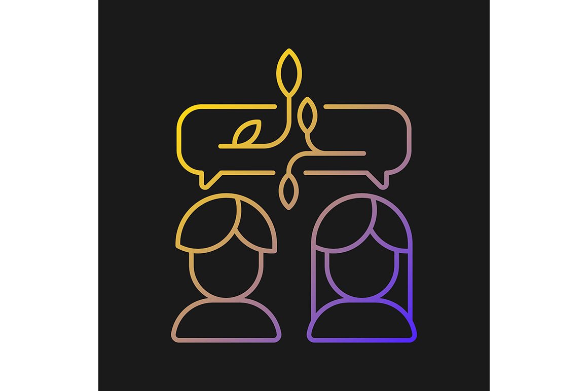Critical thinking gradient icons set for dark and light mode