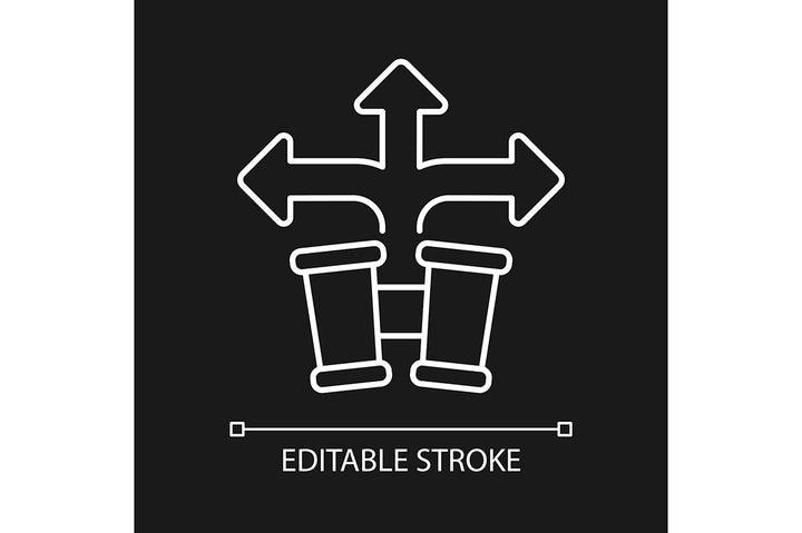 Critical thinking linear icons set for dark and light mode