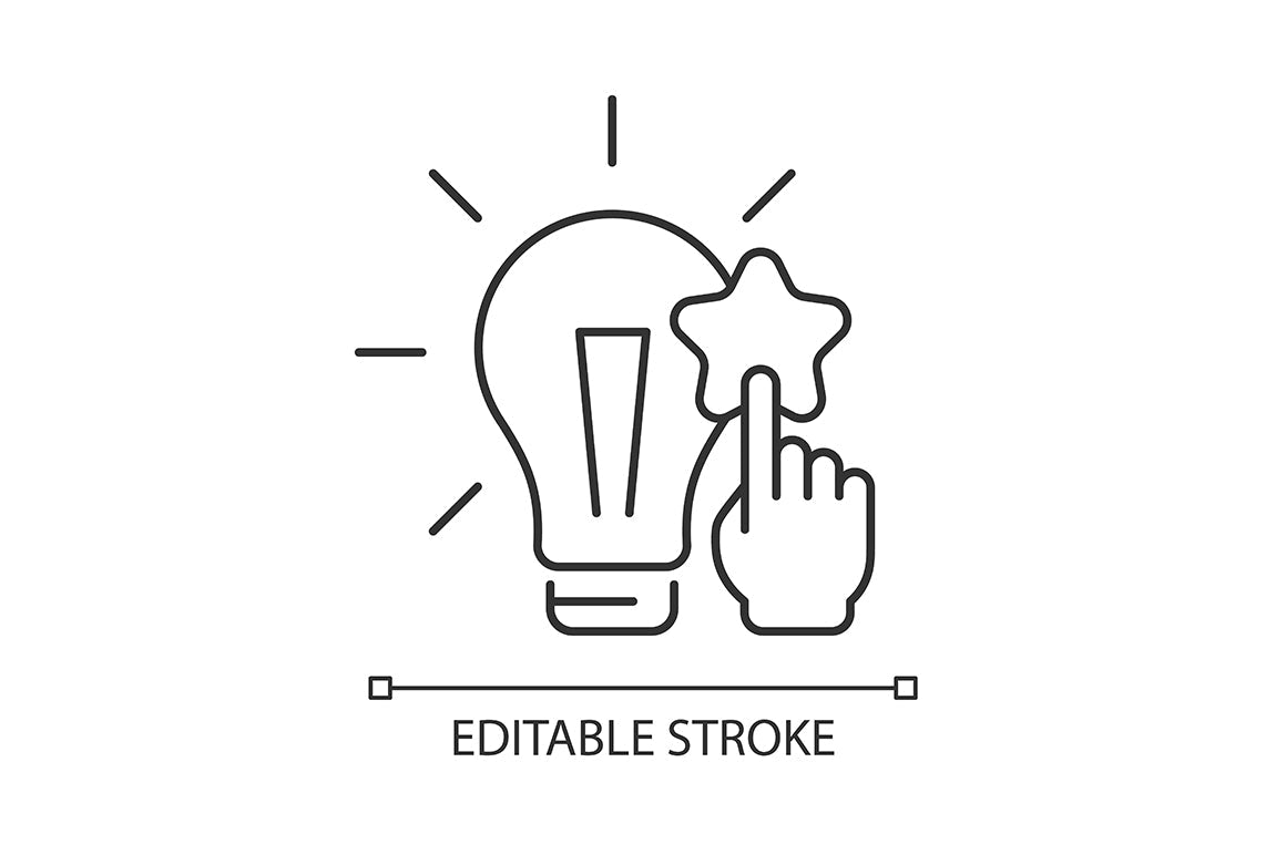 Critical thinking linear icons set for dark and light mode