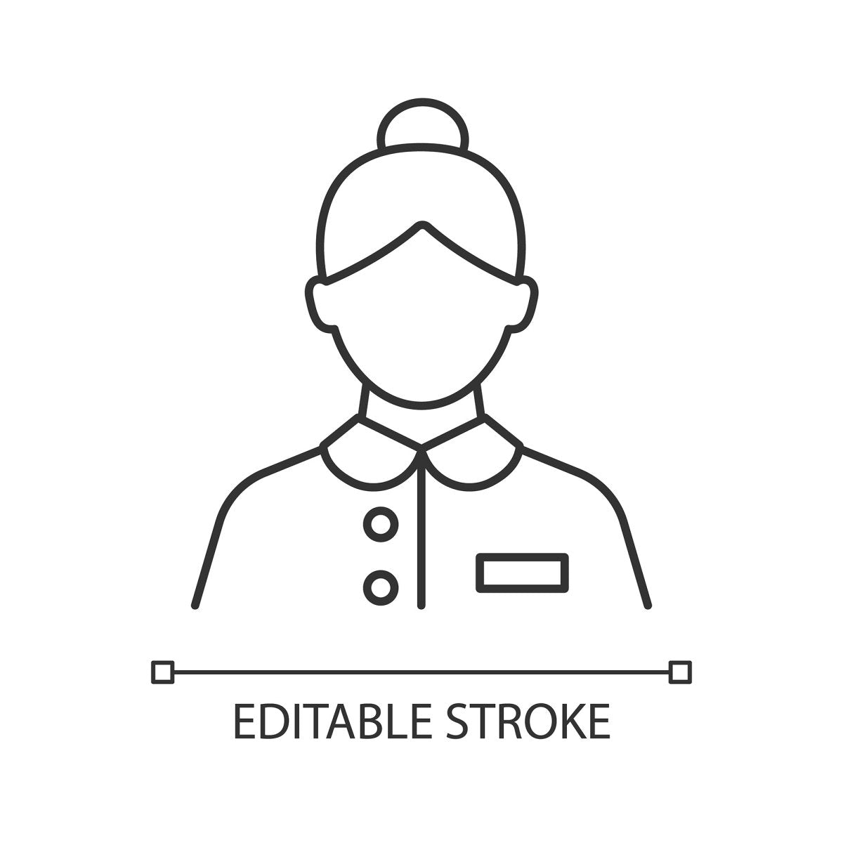 Cruise and hotel staff linear icons set for dark and light mode