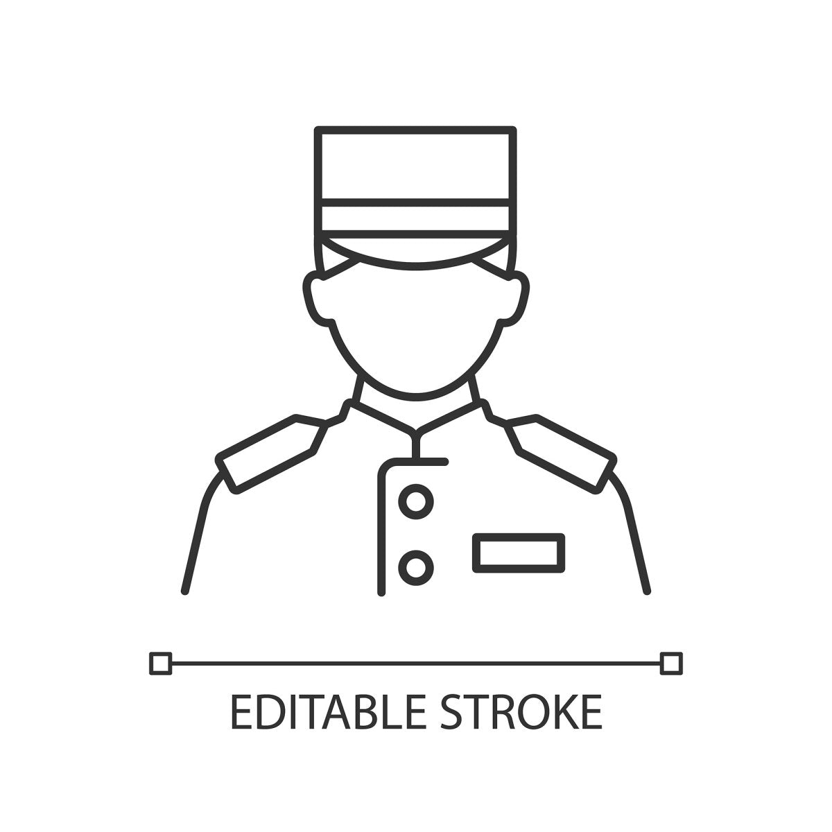 Cruise and hotel staff linear icons set for dark and light mode