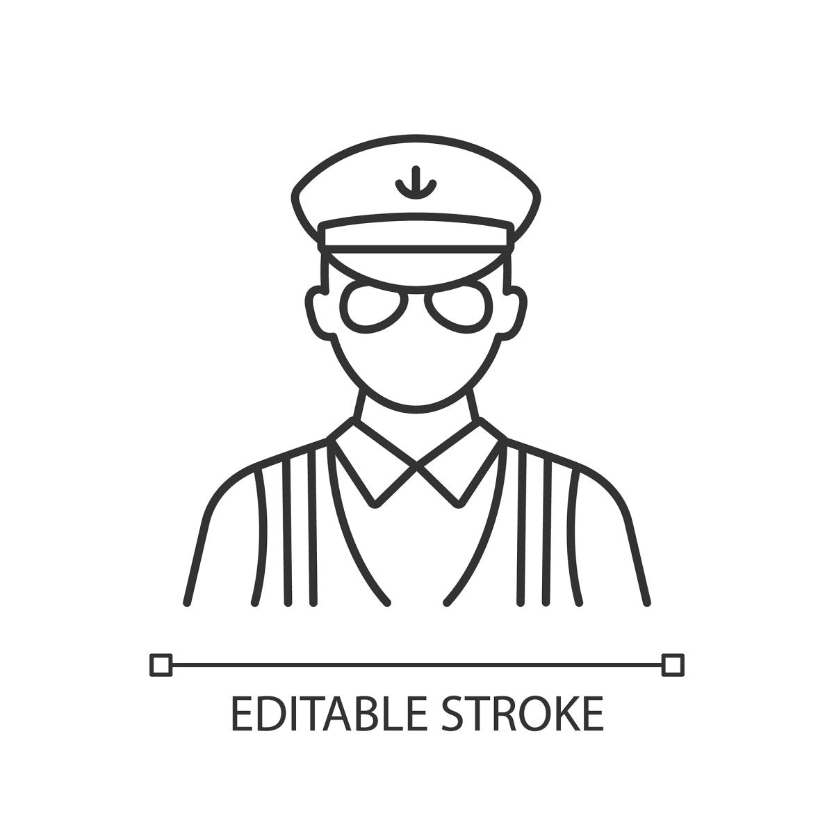 Cruise and hotel staff linear icons set for dark and light mode