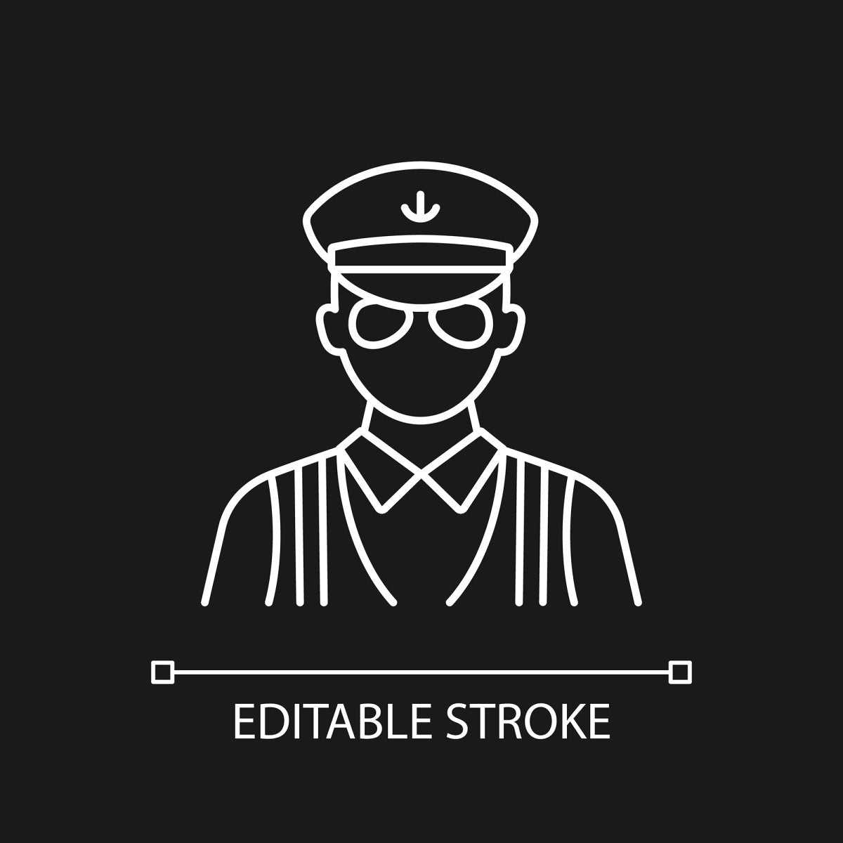 Cruise and hotel staff linear icons set for dark and light mode
