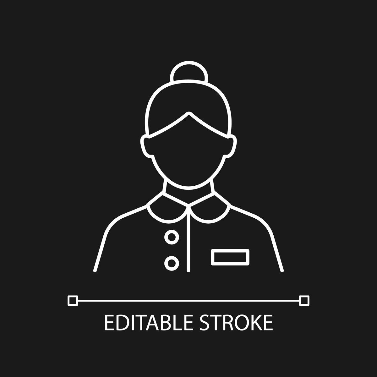 Cruise and hotel staff linear icons set for dark and light mode