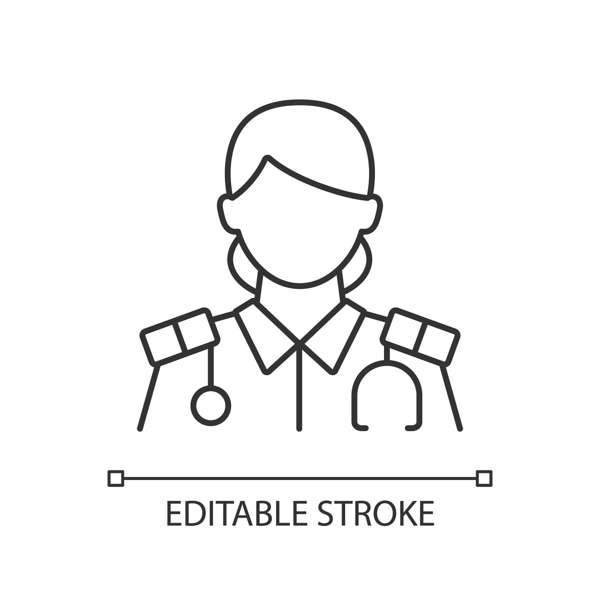 Cruise and hotel staff linear icons set for dark and light mode