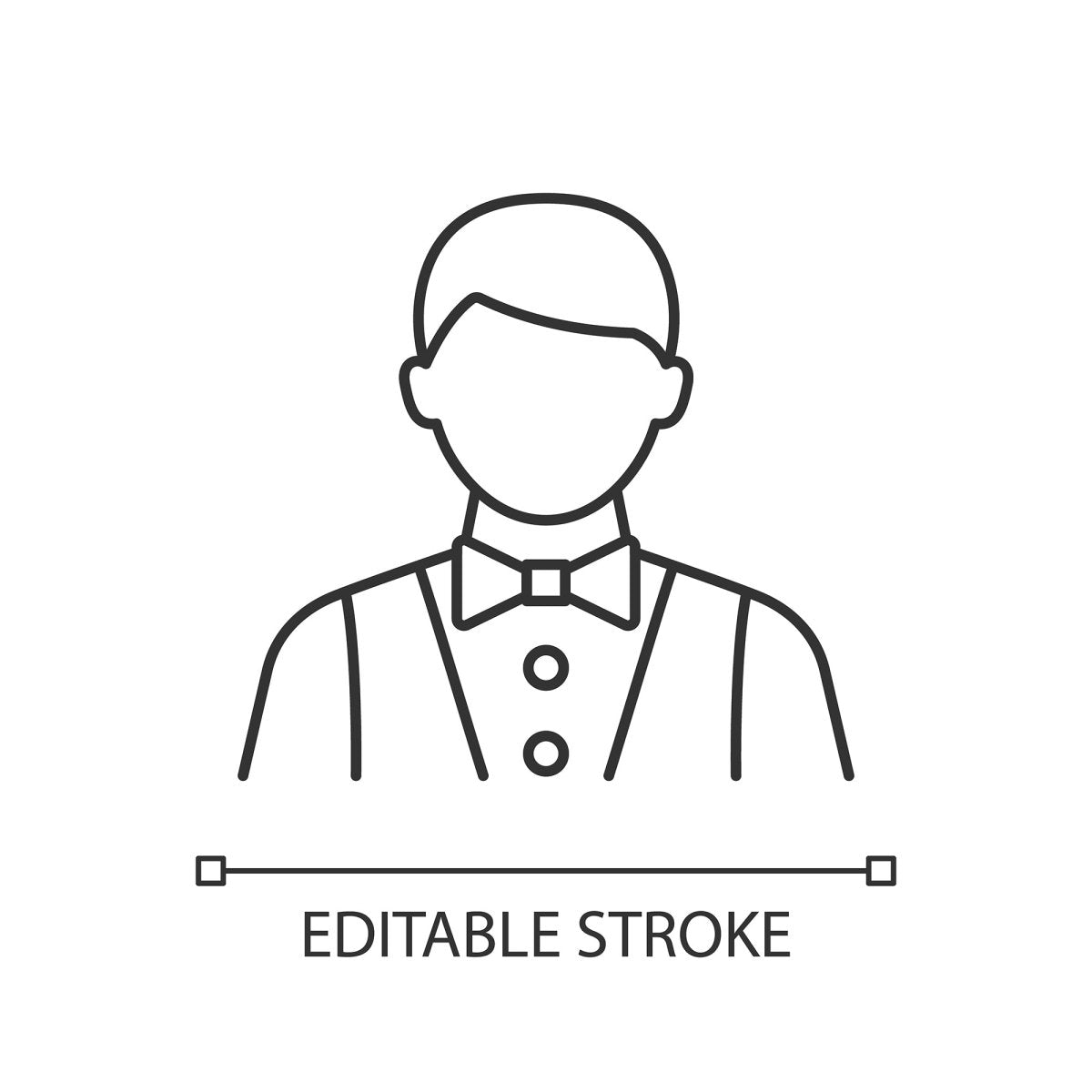 Cruise and hotel staff linear icons set for dark and light mode