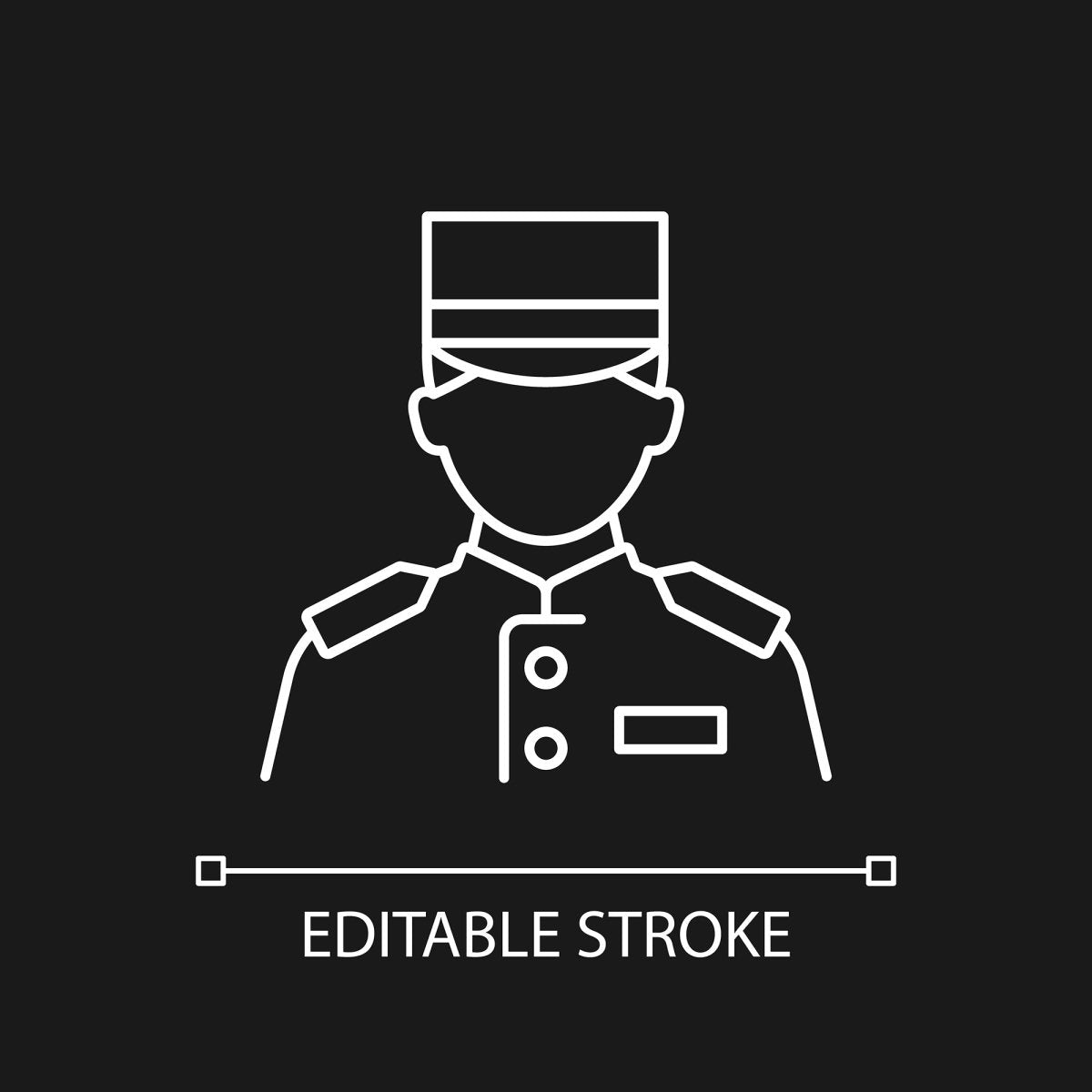 Cruise and hotel staff linear icons set for dark and light mode