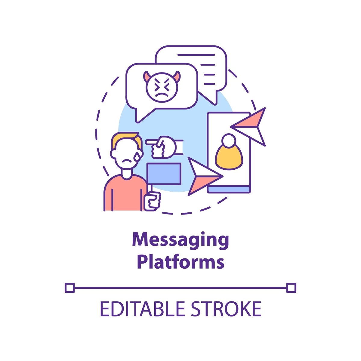 Cyberbullying concept icons bundle