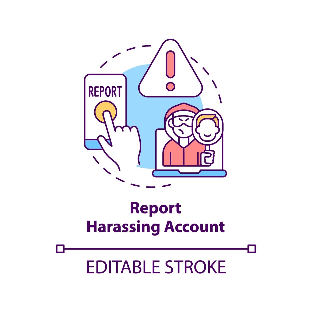 Cyberbullying concept icons bundle