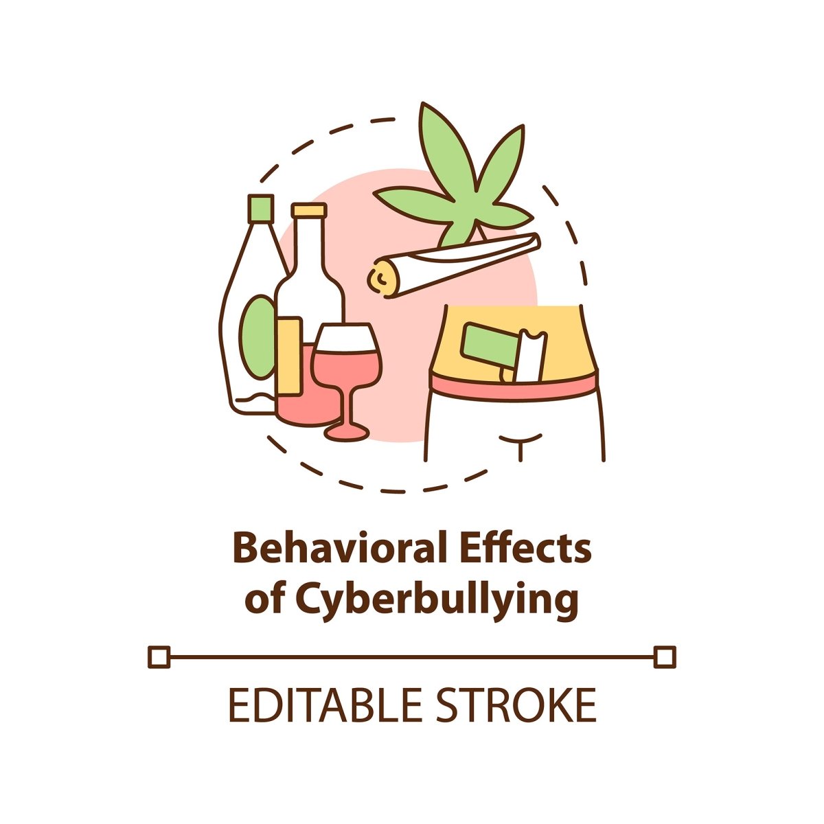 Cyberbullying concept icons bundle