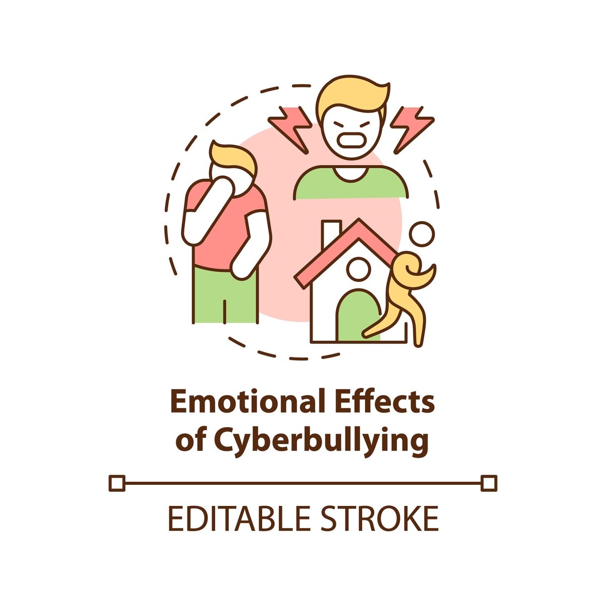 Cyberbullying concept icons bundle