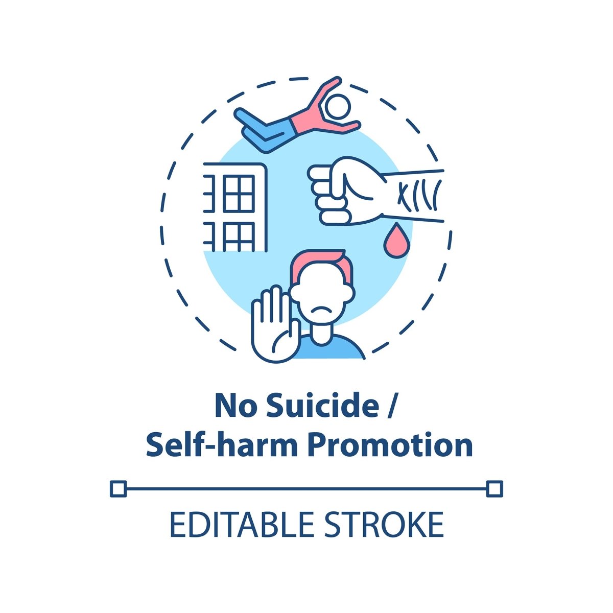 Cyberbullying concept icons bundle