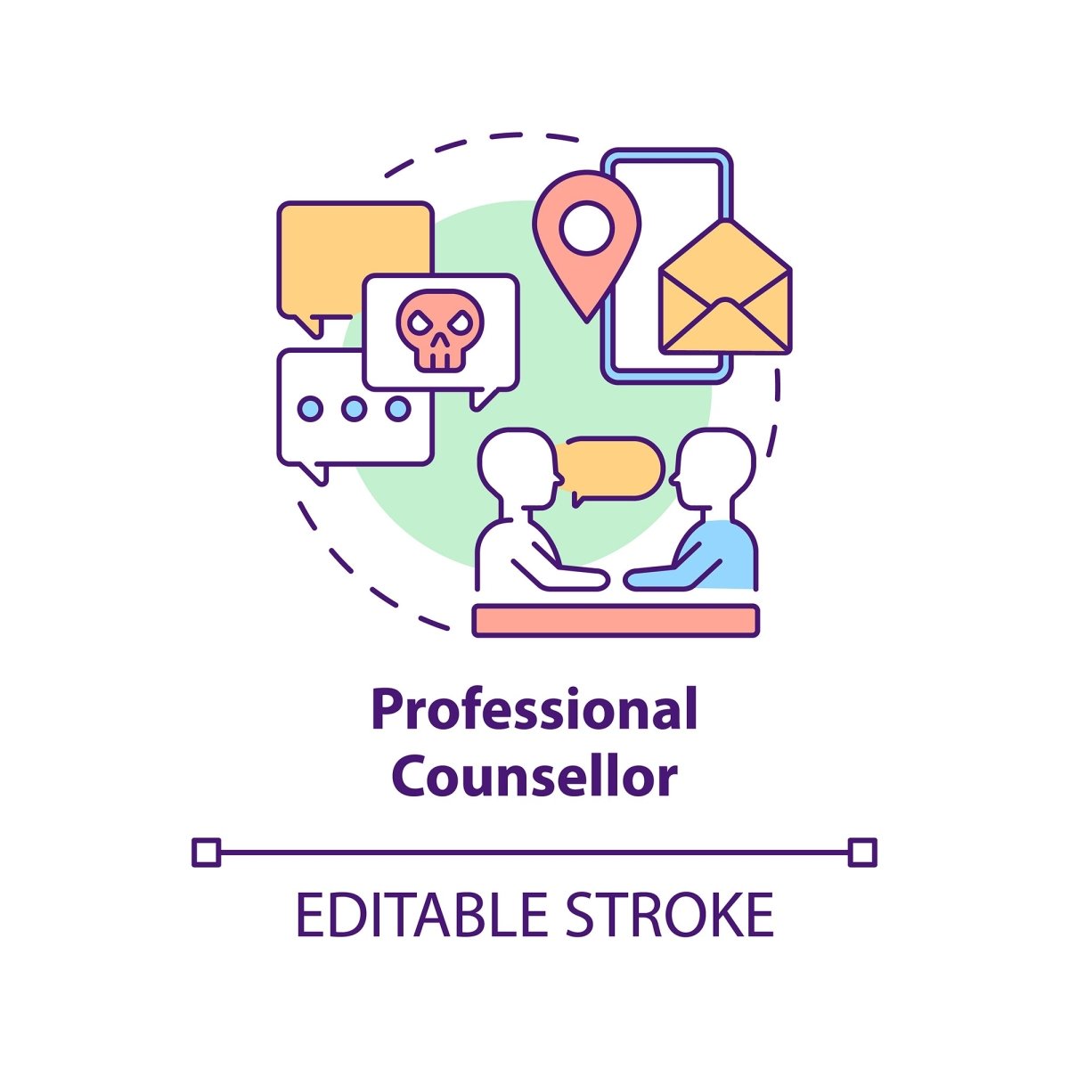 Cyberbullying concept icons bundle