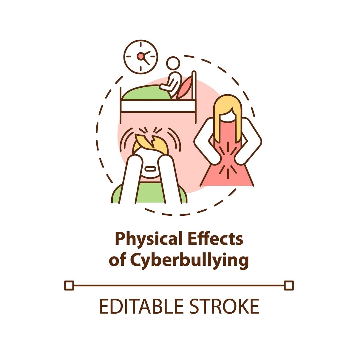Cyberbullying concept icons bundle