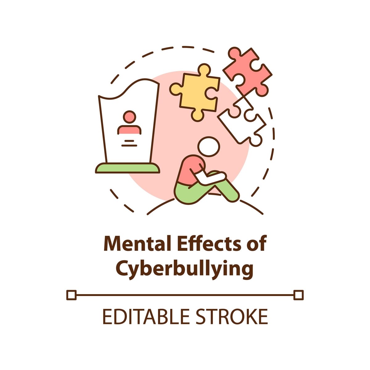 Cyberbullying concept icons bundle