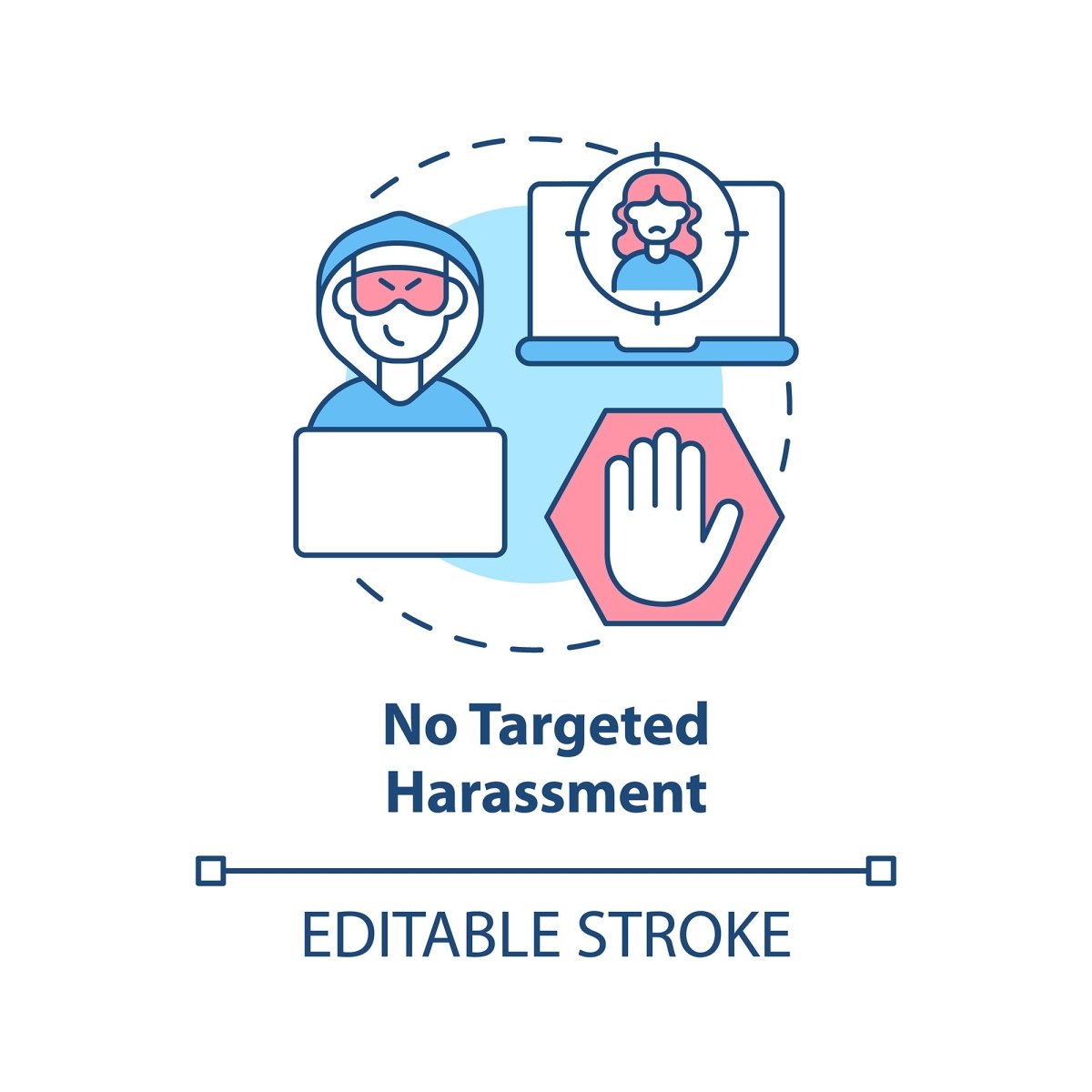 Cyberbullying concept icons bundle