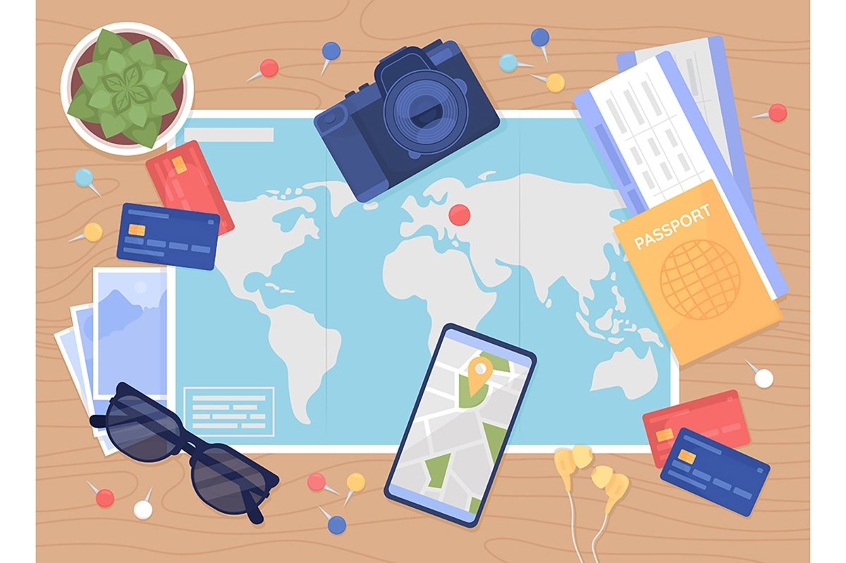 Daily activities flat color vector illustration set