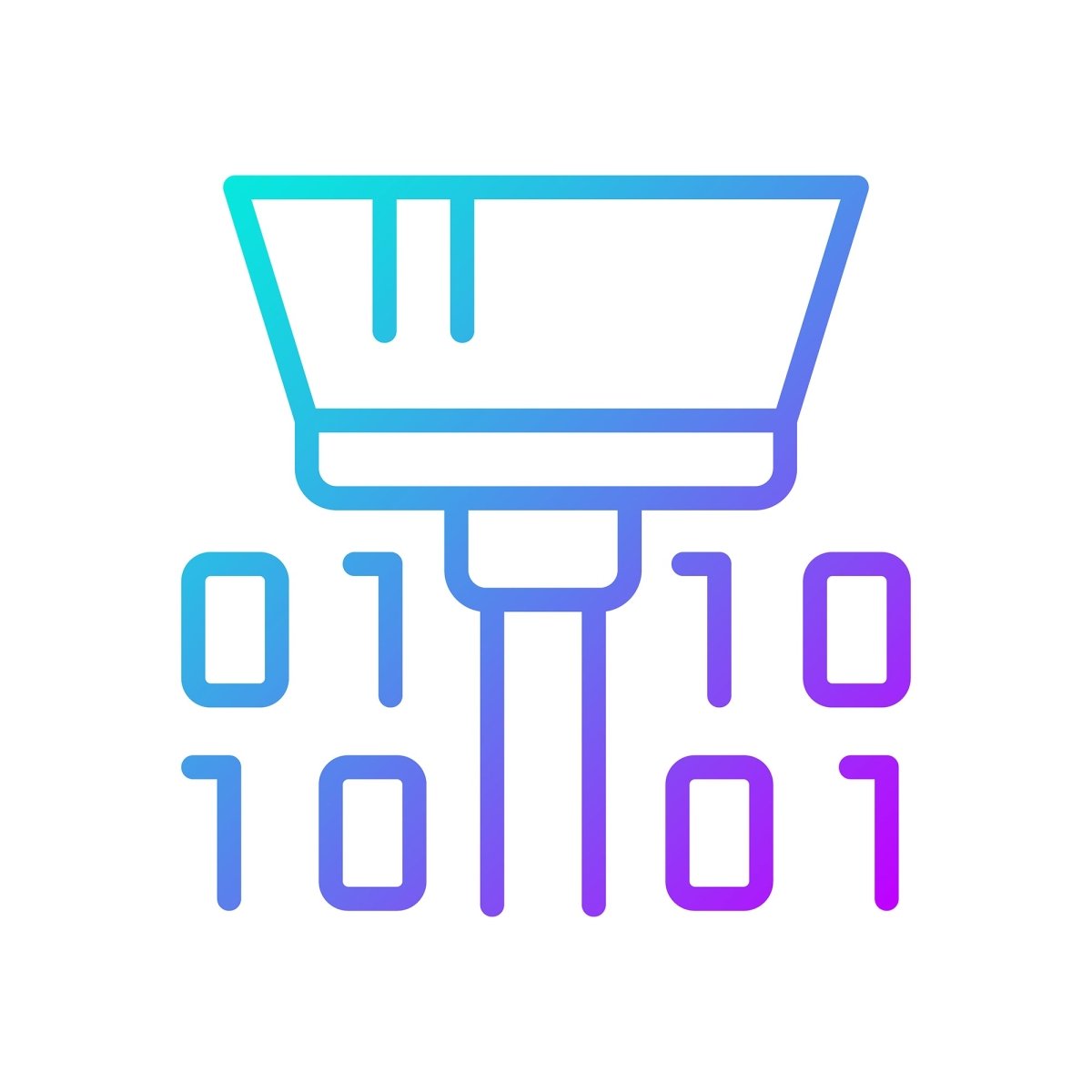 Data mining gradient linear vector icons set