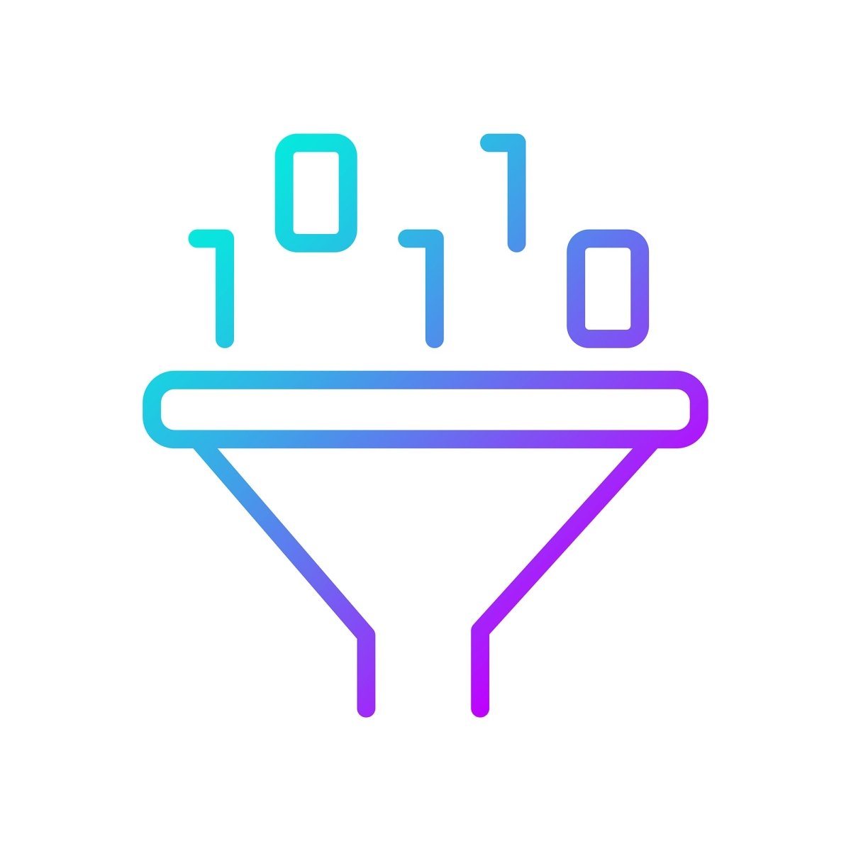 Data mining gradient linear vector icons set