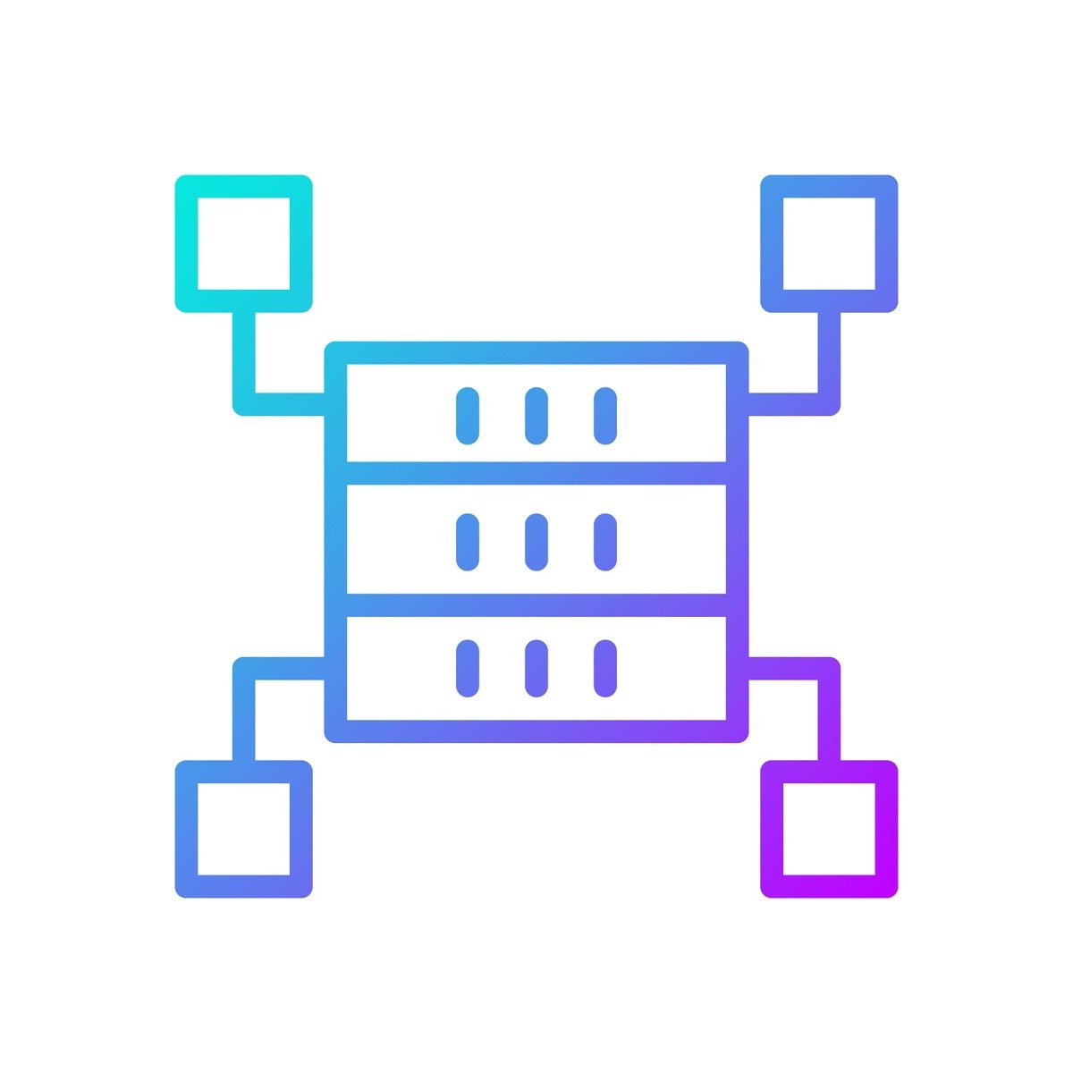 Data mining gradient linear vector icons set