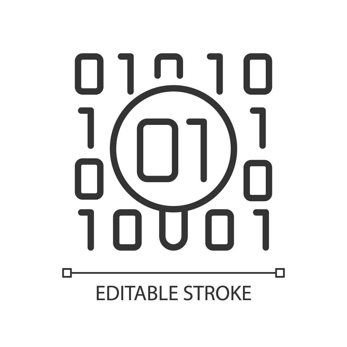 Data mining linear pixel perfect icons set for dark and light mode