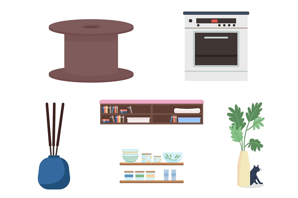 Decorative furniture vector item bundle