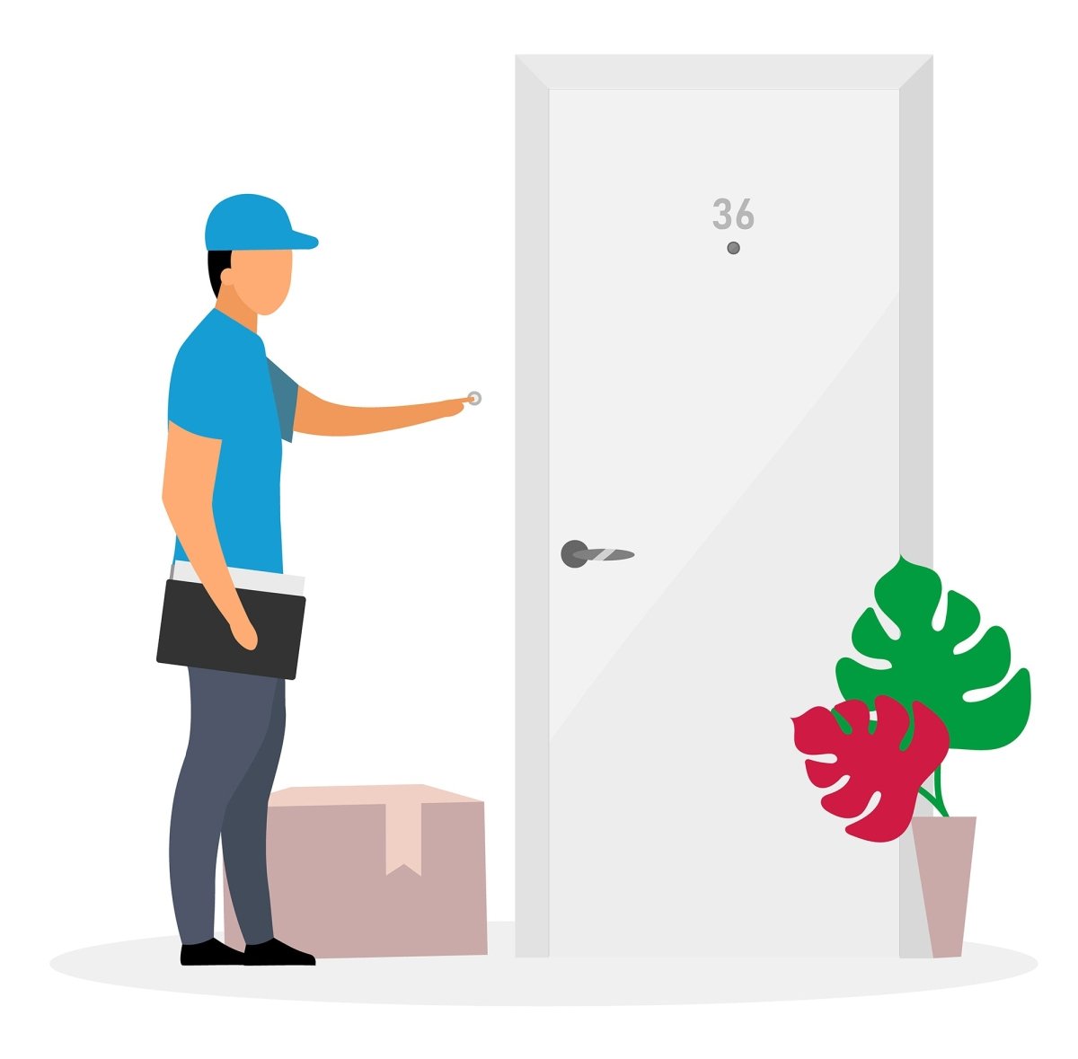 Delivery service flat vector illustrations set