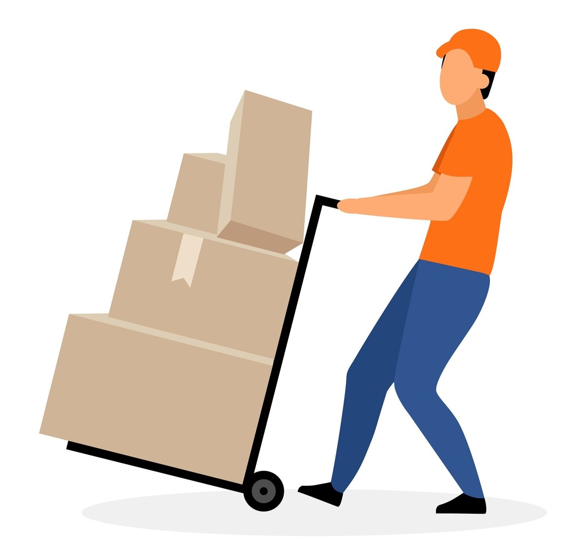Delivery service workers flat vector illustrations set