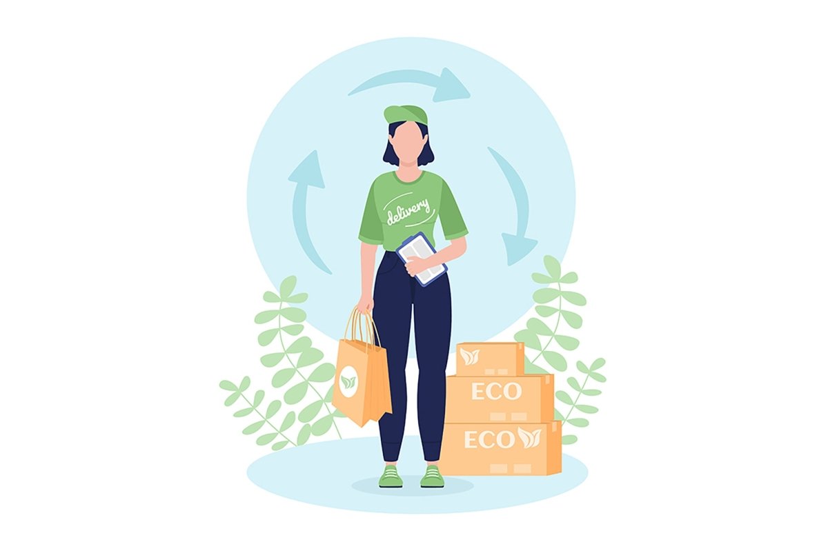 Delivery vector isolated illustration bundle